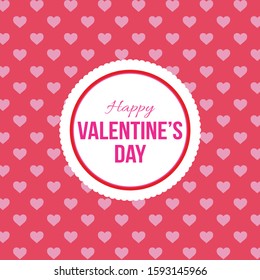 Valentines day card with heart shape pattern in background : Vector illustration.
