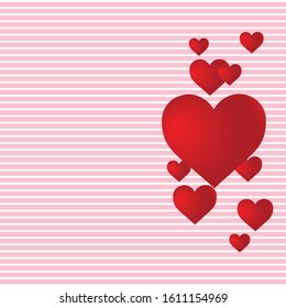 Valentines day card with heart shape : Vector illustration.