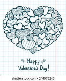 Valentine's Day card with heart shape