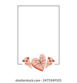 Valentines day card with heart shapes on white background