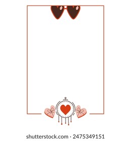 Valentines day card with heart shapes on white background