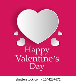 Valentine's Day card with heart, vector illustration