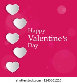 Valentine's Day card with heart, vector illustration