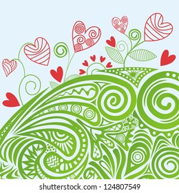 Valentines day card heart vector illustration