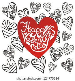 Valentines day card heart vector illustration