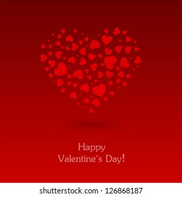 Valentines day card with heart. Vector illustration.