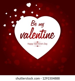 Valentines day card with heart. Vector illustration.