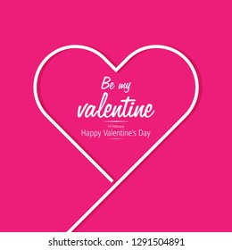 Valentines day card with heart. Vector illustration.