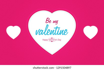 Valentines day card with heart. Vector illustration.
