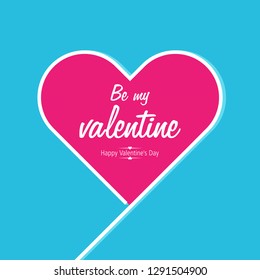 Valentines day card with heart. Vector illustration.