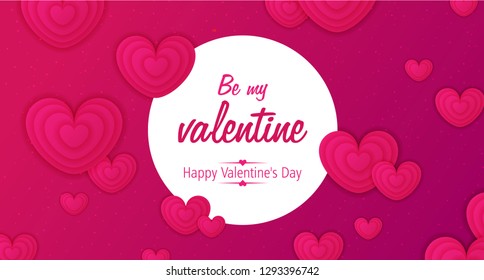 Valentines day card with heart. Vector illustration.