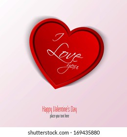 Valentines Day Card With Heart. Vector