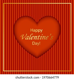 Valentine's day card with heart. Vector illustration.