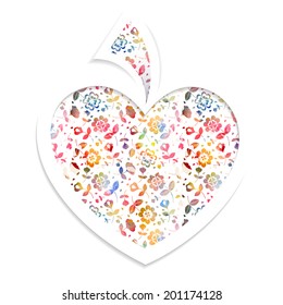 Valentine's day card with heart . Vector illustration