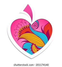 Valentine's day card with heart . Vector illustration