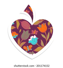 Valentine's day card with heart . Vector illustration