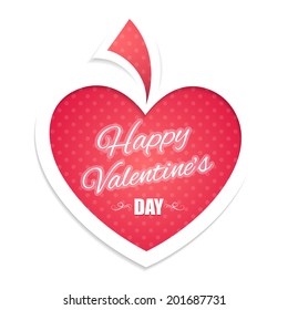 Valentine's day card with heart . Vector illustration