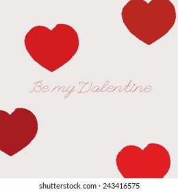 Valentines day card with heart. Vector illustration. 