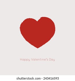 Valentines day card with heart. Vector illustration. 