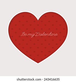 Valentines day card with heart. Vector illustration.