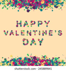 Valentines day card with heart. Vector illustration. 10 eps