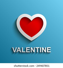Valentines day card with heart, Vector illustration Eps 10