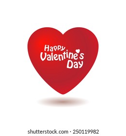 Valentines day card with heart. Vector illustration.