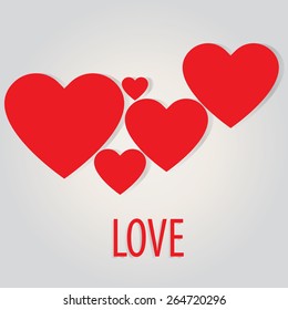 Valentines day card with heart. Vector illustration.