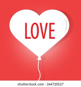Valentines day card with heart. Vector illustration.