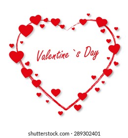 Valentines day card with heart. Vector illustration.