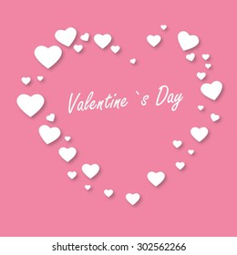 Valentines day card with heart. Vector illustration.