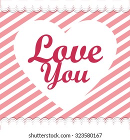 Valentines day card with heart. Vector illustration.