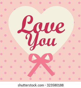 Valentines day card with heart. Vector illustration.