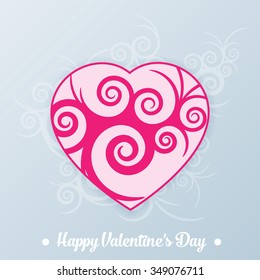 Valentines day card with heart. Vector illustration.