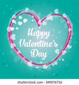 Valentines day card with heart. Vector illustration.