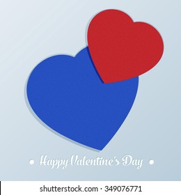 Valentines day card with heart. Vector illustration.