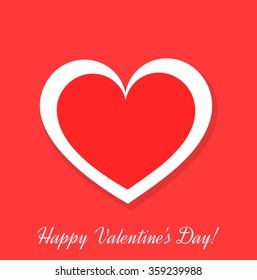 Valentine's day card with heart. Vector illustration