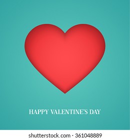 Valentines day card with heart. Vector illustration.