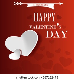 Valentines day card with heart. Vector illustration.