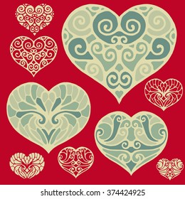 Valentine's day card with Heart . Vector illustration.
