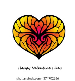 Valentine's day card with  Heart . Vector illustration.