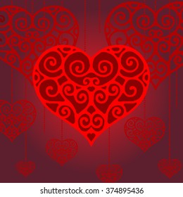 Valentine's day card with Heart . Vector illustration.