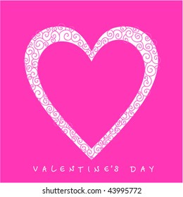 Valentine's Day card, heart, vector illustration