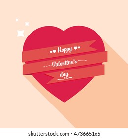 Valentines day card with heart. Vector illustration.