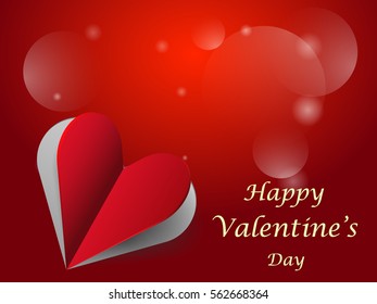 Valentines day card with heart. Vector illustration.