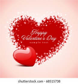 Valentine's day card with heart vector background