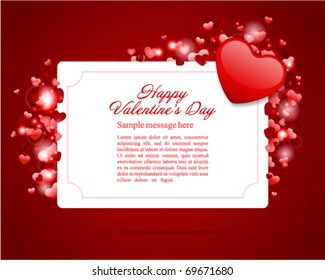 Valentine's day card with heart vector background