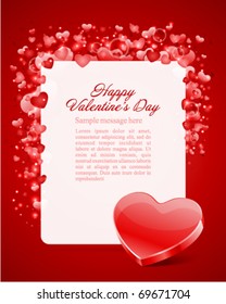 Valentine's day card with heart vector background