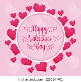 valentines day card with hearts