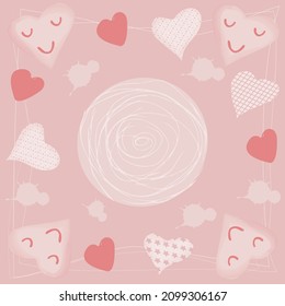 Valentine,s Day card with hearts